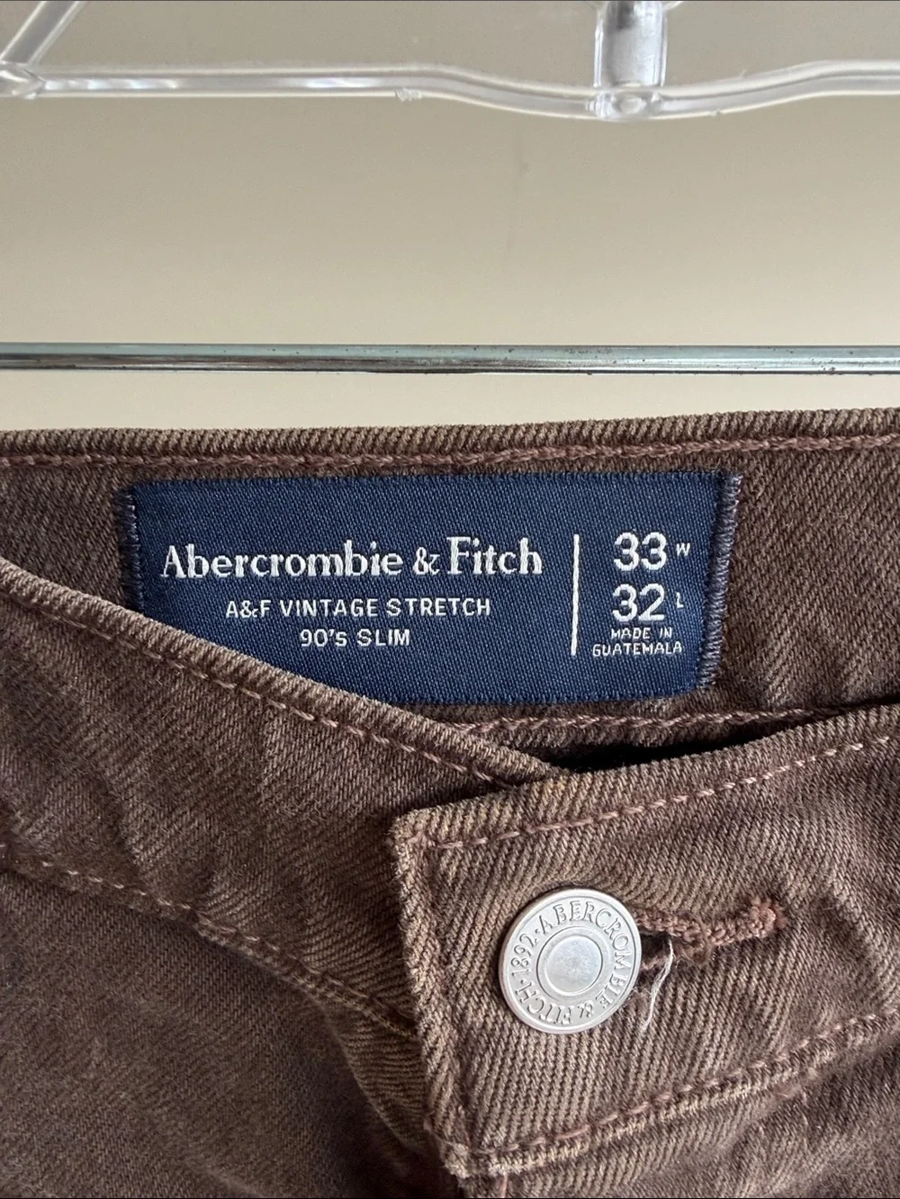 Abercrombie & Fitch Brown 90's Slim Vintage Stretch Jeans - Picture 2 of 3